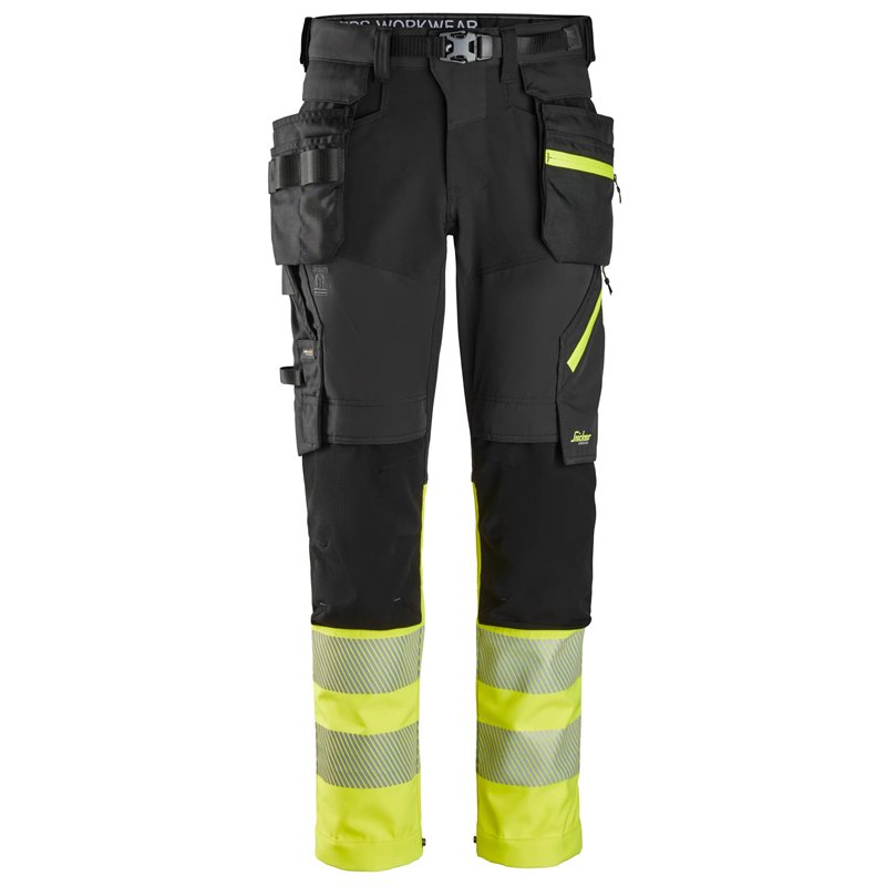 Snickers Pantalon avec Poches Holster Détachables, Haute Visibilité, Classe 1