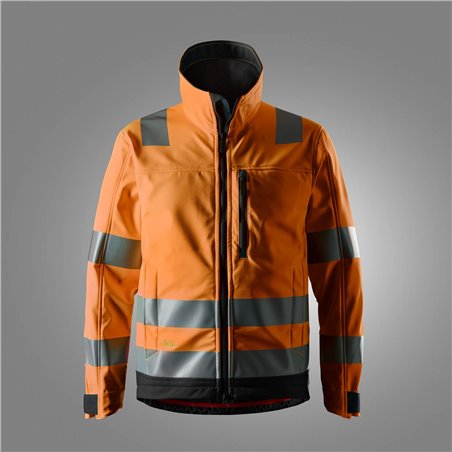 Snickers AllroundWork, Veste Softshell haute visibilité, Classe 3