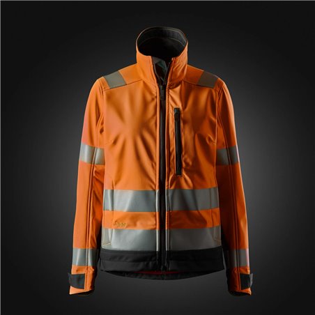 Snickers AllroundWork, Veste Softshell pour femme, haute visibilité, Classe 2/3