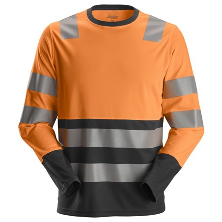 Snickers AllroundWork, T-shirt à manches longues, haute visibilité, Classe 2