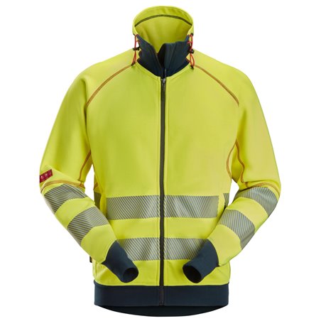 Snickers ProtecWork, Sweat-shirt à fermeture à glissière pleine longueur, haute visibilité, Classe 3/2