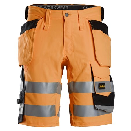 Snickers Short en tissu extensible avec poches holster haute visibilité, Classe 1