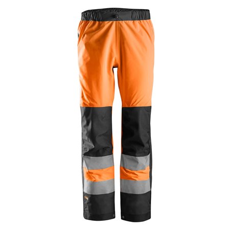 Snickers AllroundWork, Pantalon Shell imperméable, haute visibilité, Classe 2