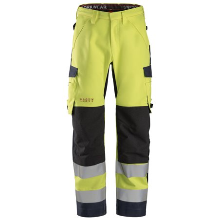 Snickers ProtecWork, Pantalon imperméable en Shell, haute visibilité, Classe 2