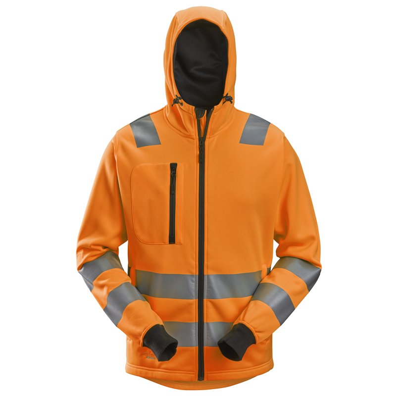 Snickers Sweat à Capuche Zippé, Haute Visibilité, Classe 2/3