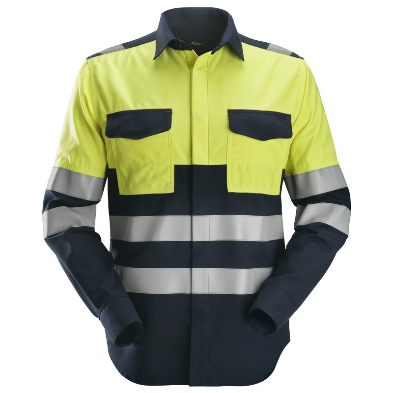 Snickers ProtecWork, Chemise de Soudeur Manches Longues, Haute Visibilité, Classe 1