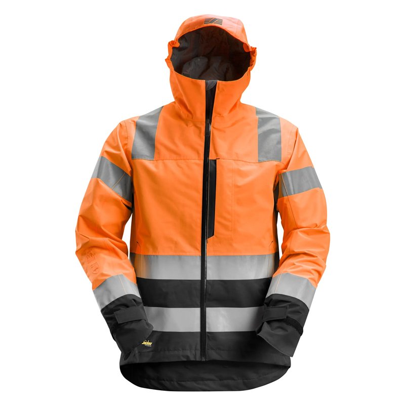 Snickers Veste Imperméable Shell, Haute Visibilité, Classe 3
