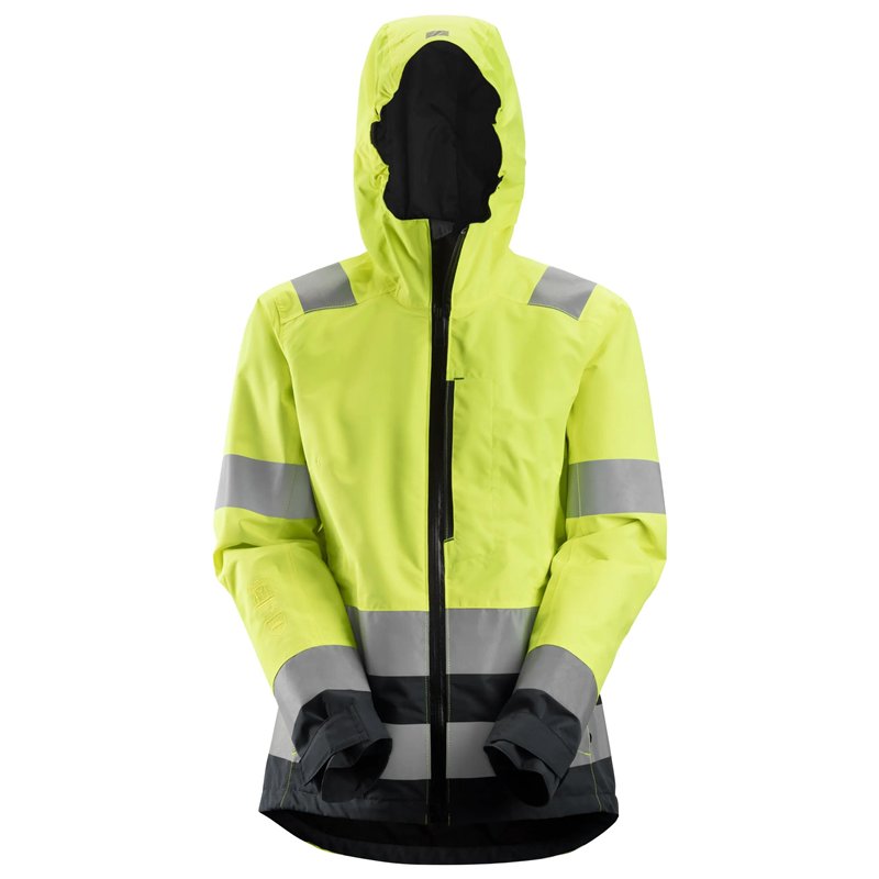 Snickers Veste Imperméable pour Femme en Shell, Haute Visibilité, Classe 2/3