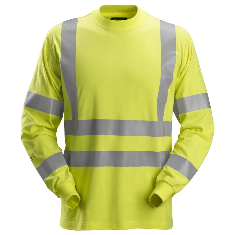 Snickers ProtecWork, T-shirt à Manches Longues, Haute-visibilité, Classe 3