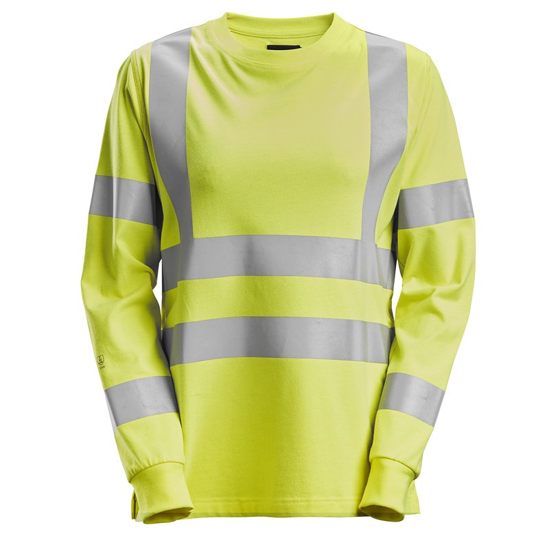 Snickers ProtecWork, T-shirt à Manches Longues pour Femme, Haute-visibilité, Classe 3/2