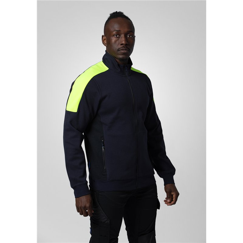 Sweat-Shirt Demi-Zip avec Éléments Contrastants