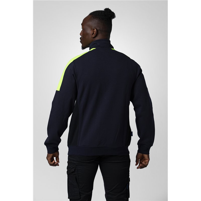 Sweat-Shirt Demi-Zip avec Éléments Contrastants