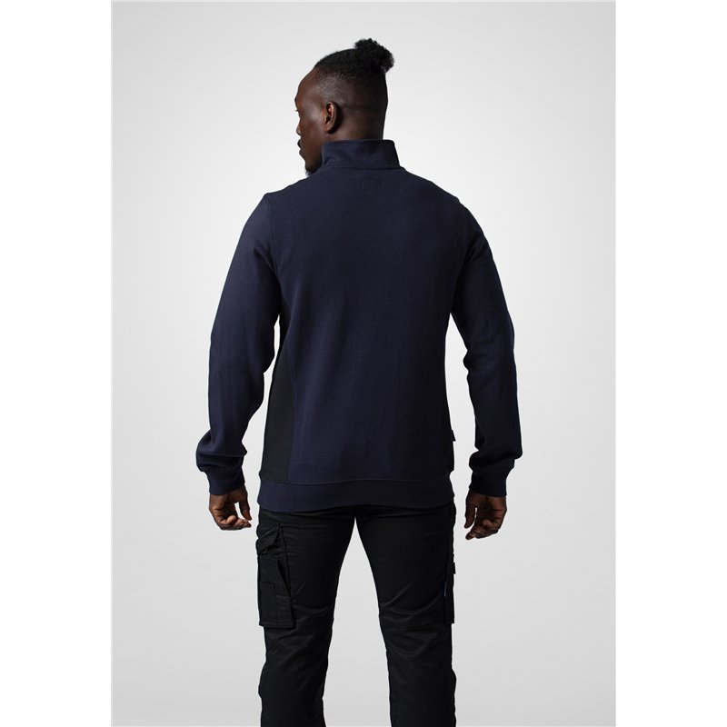 Sweat-Shirt Demi-Zip avec Éléments Contrastants
