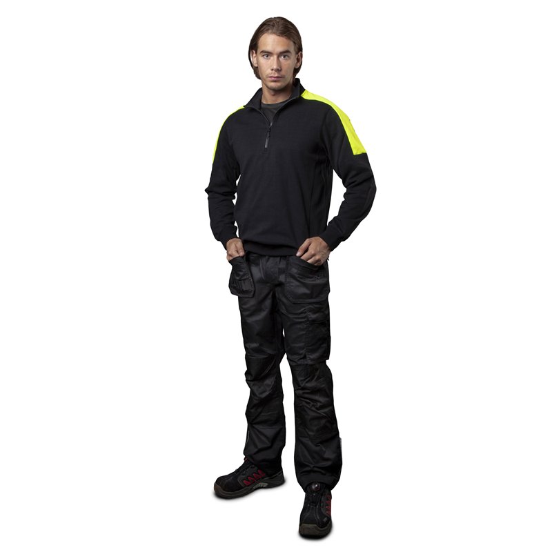 Sweat-Shirt Demi-Zip avec Éléments Contrastants