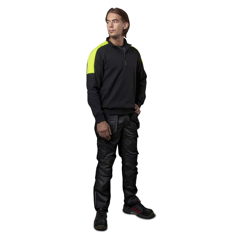 Sweat-Shirt Demi-Zip avec Éléments Contrastants