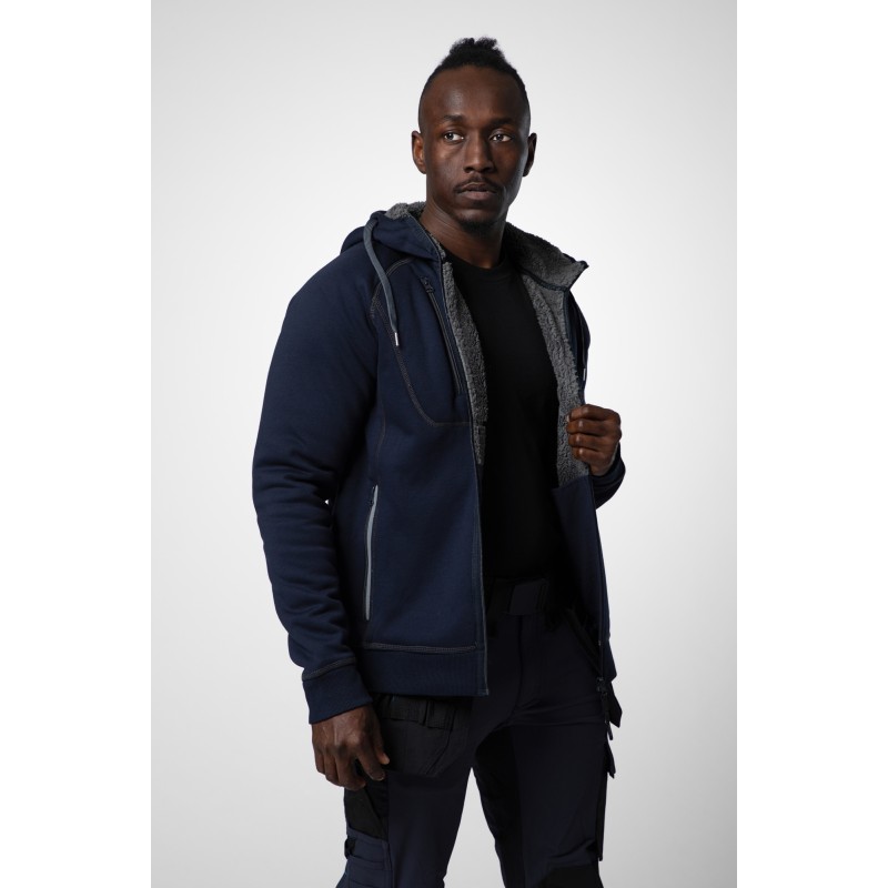 Veste Sweat-Shirt à Capuche Plus Épais avec Coutures Contrastantes