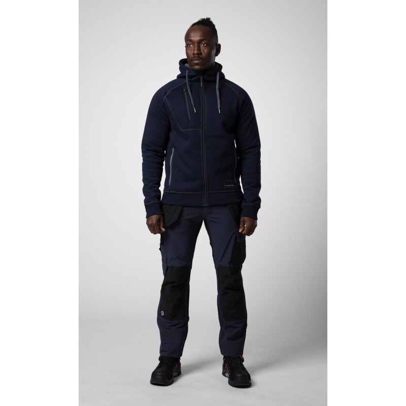 Veste Sweat-Shirt à Capuche Plus Épais avec Coutures Contrastantes