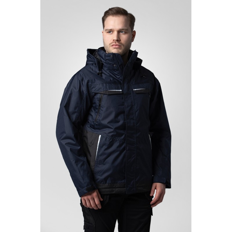 Veste de Pluie Doublé Coupe-Vent et Imperméable avec Éléments Contrastants