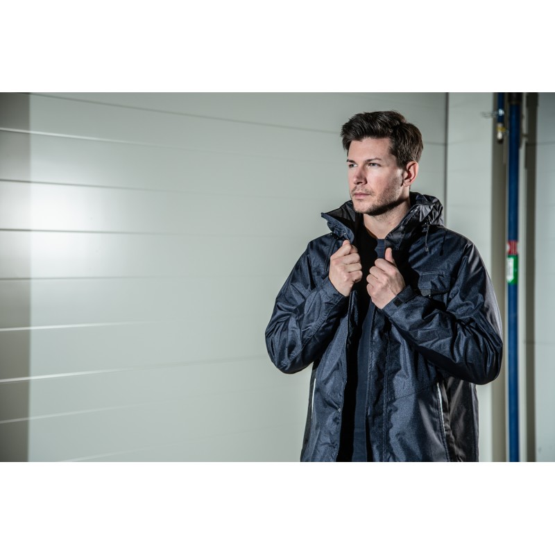 Veste de Pluie Doublé Coupe-Vent et Imperméable avec Éléments Contrastants