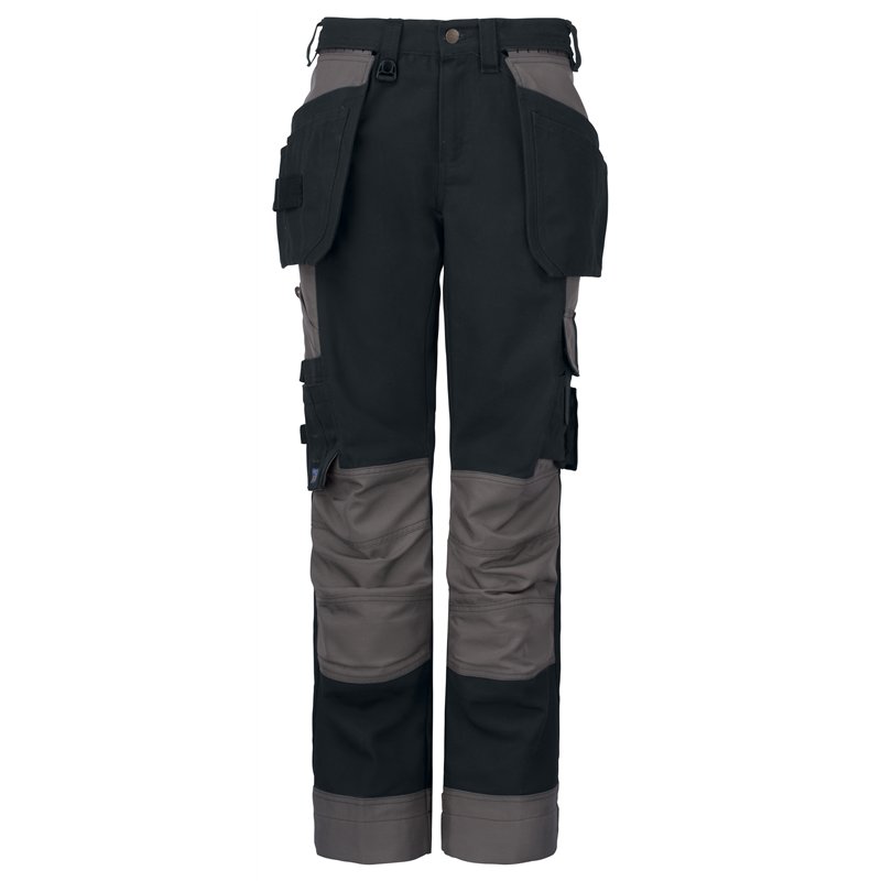 Pantalon de Travail Femme avec Renfort aux Genoux et Amovibles Poches Flottantes en 100% Coton