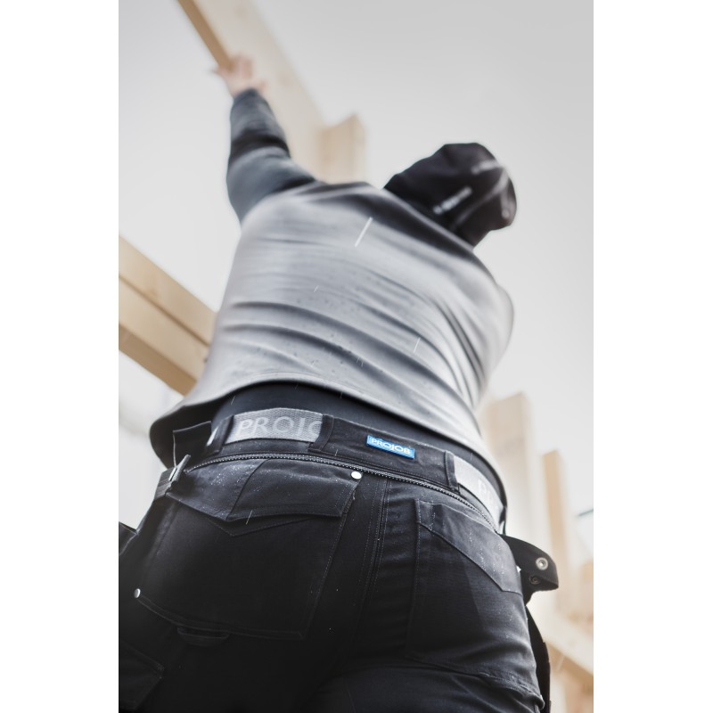 Pantalon de Travail avec Empiècements Stretch, Renfort aux Genoux et Poches Flottantes