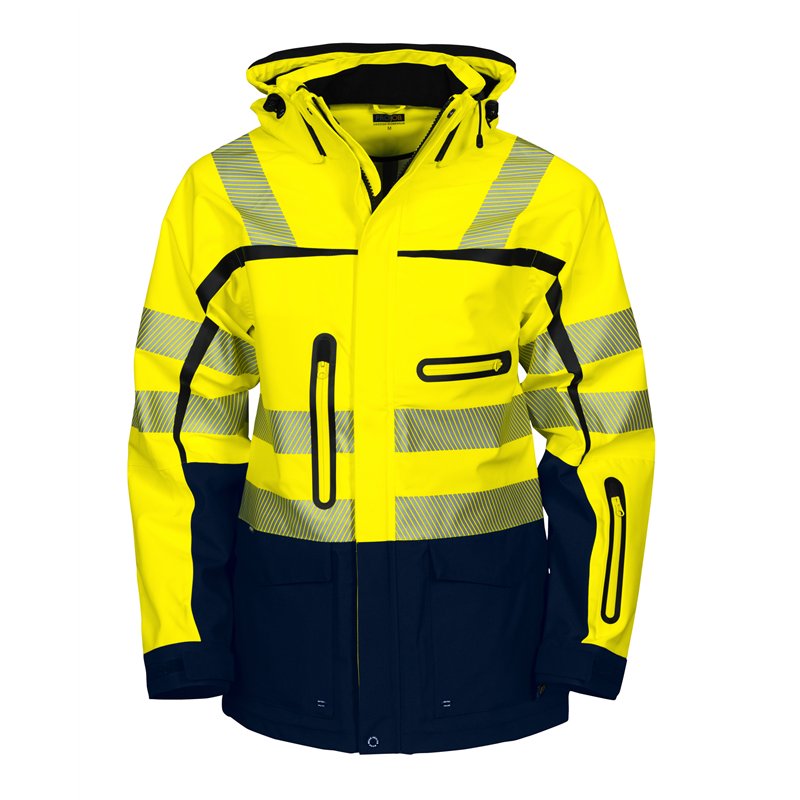 Parka Coupe-Vent et Imperméable 3 Couches Hardshell en ISO 20471 Classe 3/2