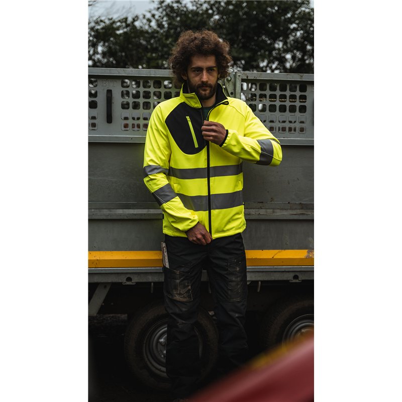 Veste Softshell 3 Couches Haute Visibilité en ISO 20471 Classe 3/2