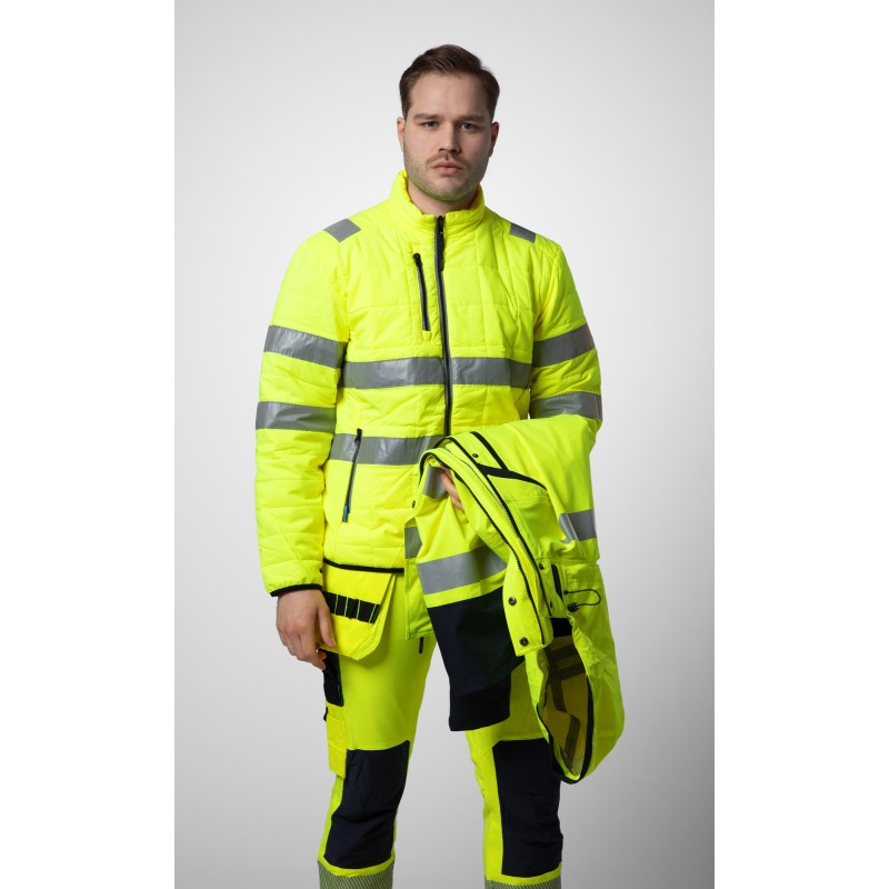 Parka Coupe-Vent et Imperméable 3-en-1 en ISO 20471 Classe 3/2