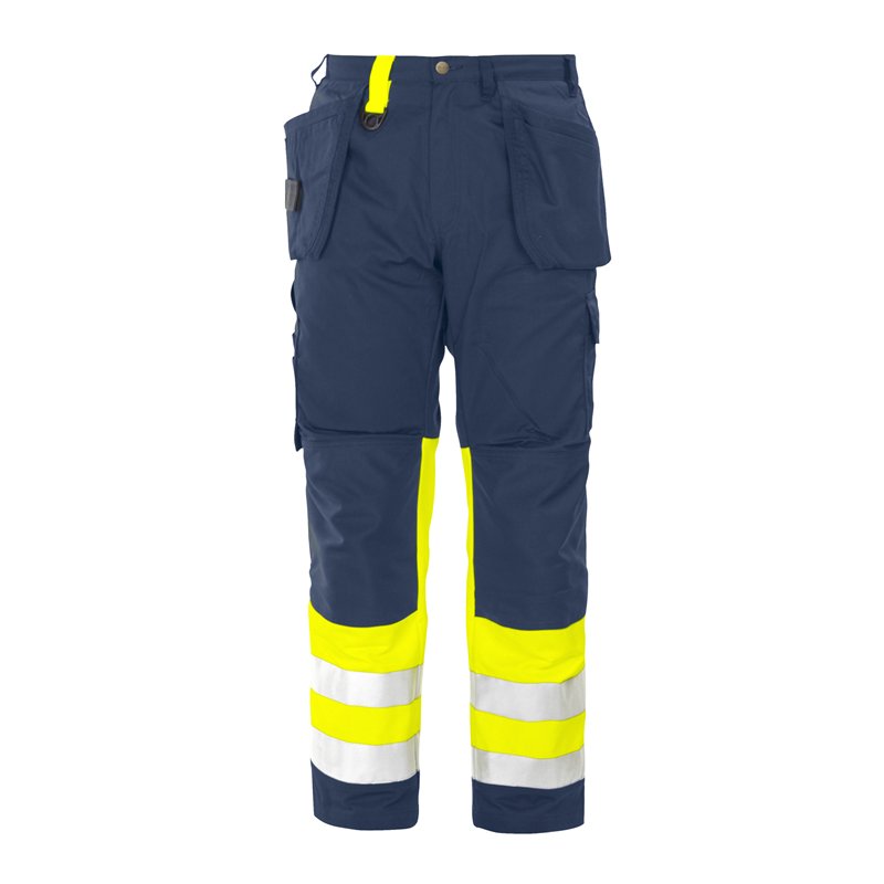Pantalon de Travail avec Renfort aux Genoux et Poches Flottantes en ISO 20471 Classe 1