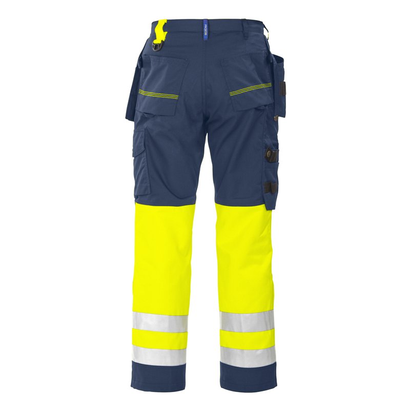 Pantalon de Travail avec Renfort aux Genoux et Poches Flottantes en ISO 20471 Classe 1