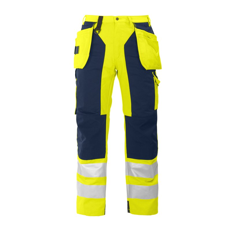 Pantalon de Travail avec Renfort aux Genoux et Poches Flottantes en ISO 20471 Classe 2