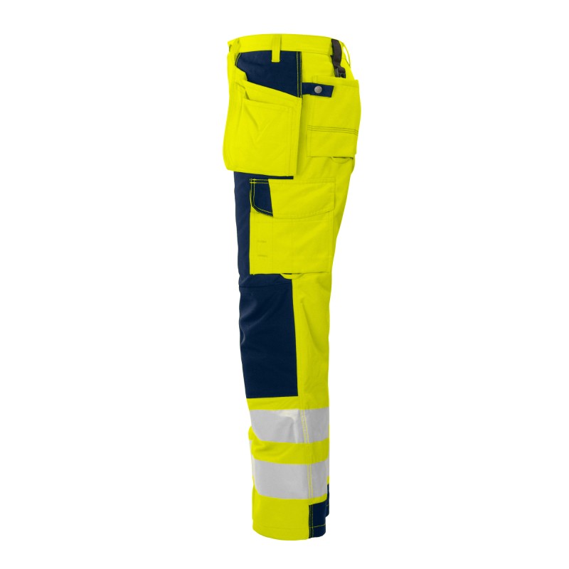 Pantalon de Travail avec Renfort aux Genoux et Poches Flottantes en ISO 20471 Classe 2