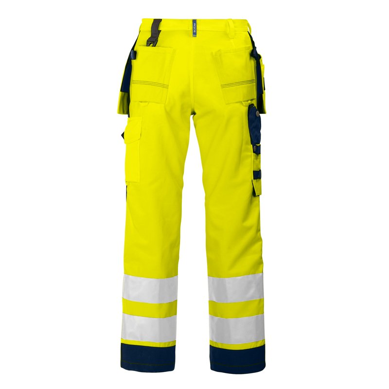 Pantalon de Travail avec Renfort aux Genoux et Poches Flottantes en ISO 20471 Classe 2