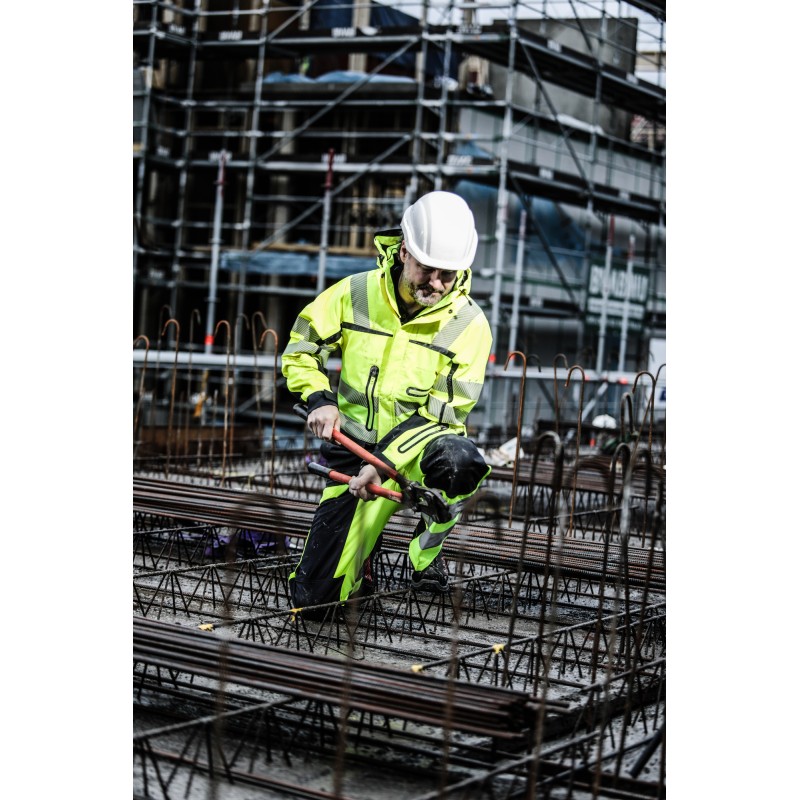 Pantalon de Travail avec Renfort aux Genoux et Poches Flottantes en ISO 20471 Classe 2