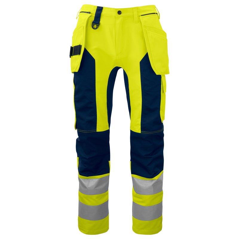 Pantalon de Travail avec Renfort aux Genoux et Poches Flottantes avec Stretch en ISO 20471 Classe 2