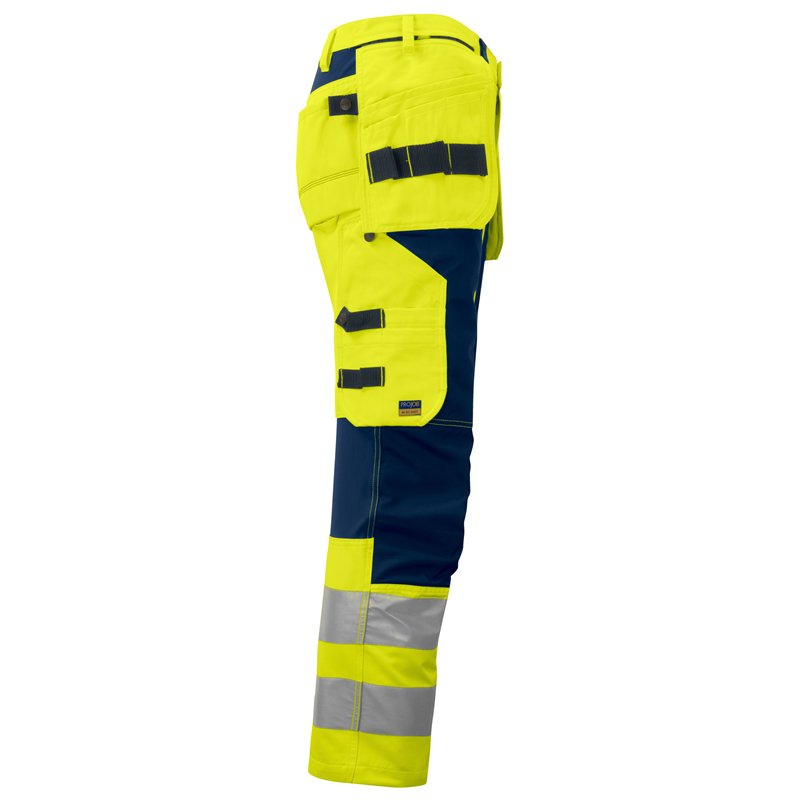 Pantalon de Travail avec Renfort aux Genoux et Poches Flottantes avec Stretch en ISO 20471 Classe 2
