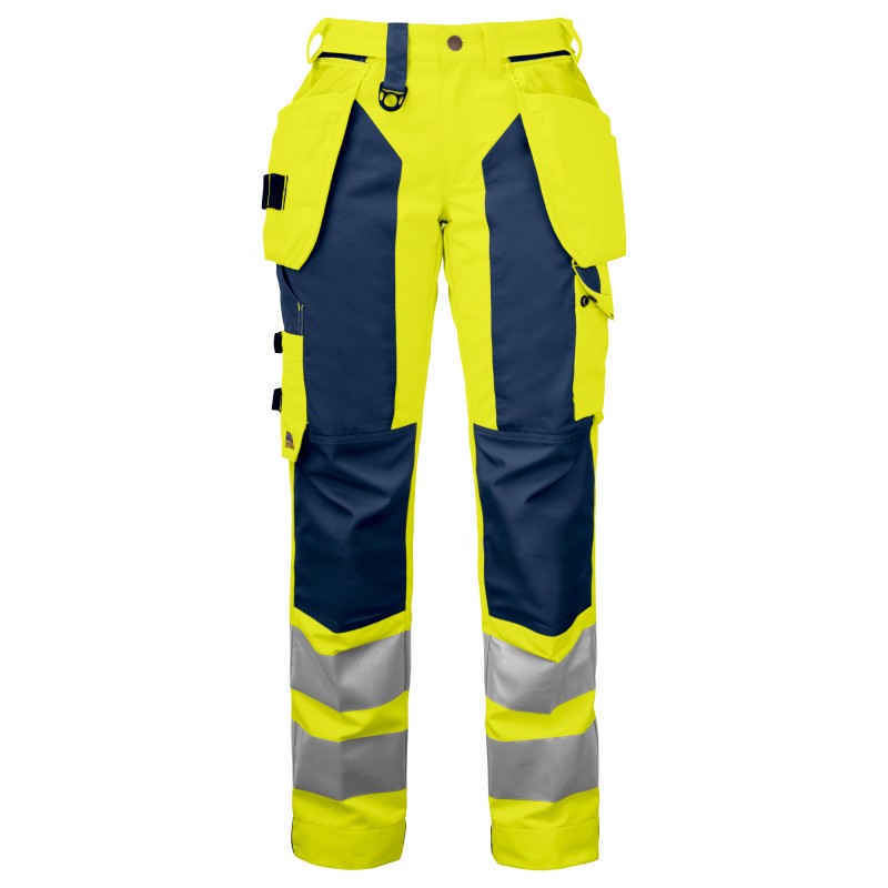 Pantalon de Travail Femme avec Renfort aux Genoux et Poches Flottantes en ISO 20471 Classe 2
