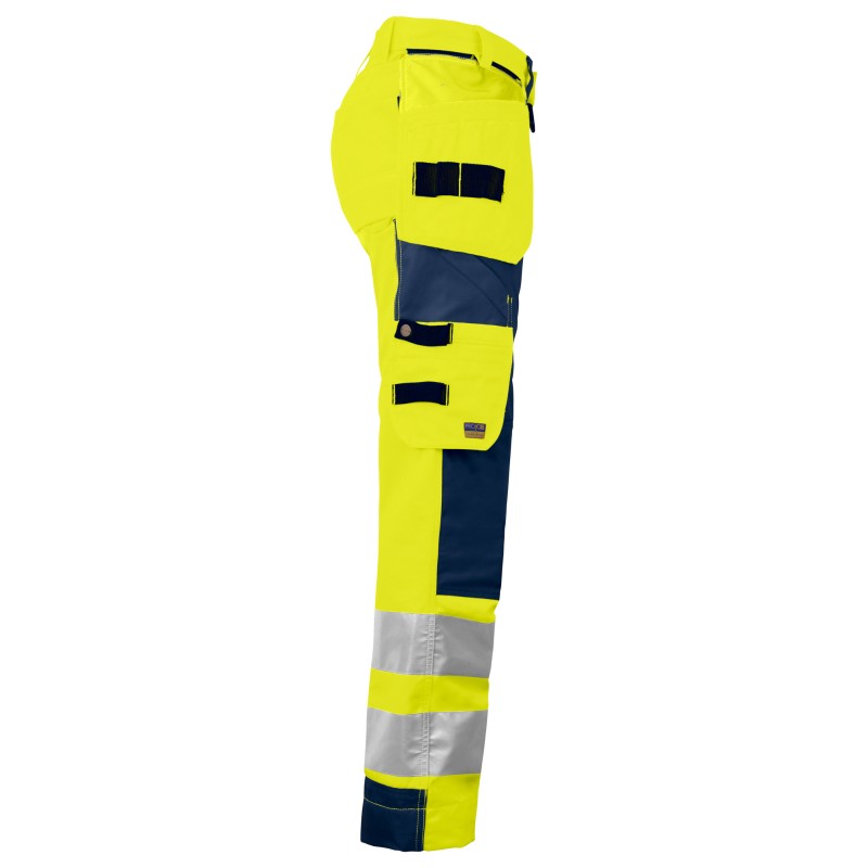 Pantalon de Travail Femme avec Renfort aux Genoux et Poches Flottantes en ISO 20471 Classe 2