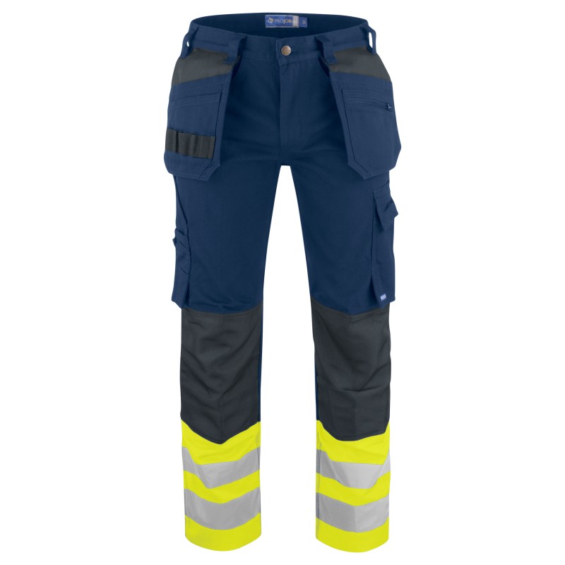 Pantalon de Travail Haute Visibilité avec Poches Flottantes en ISO 20471 Classe 1 Coupe Moderne