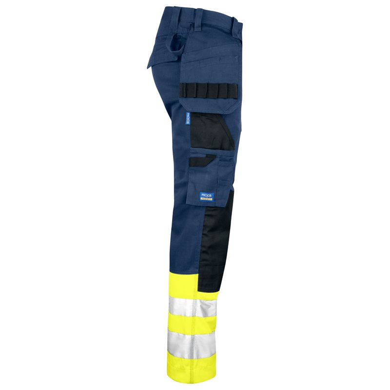 Pantalon de Travail Haute Visibilité avec Poches Flottantes en ISO 20471 Classe 1 Coupe Moderne
