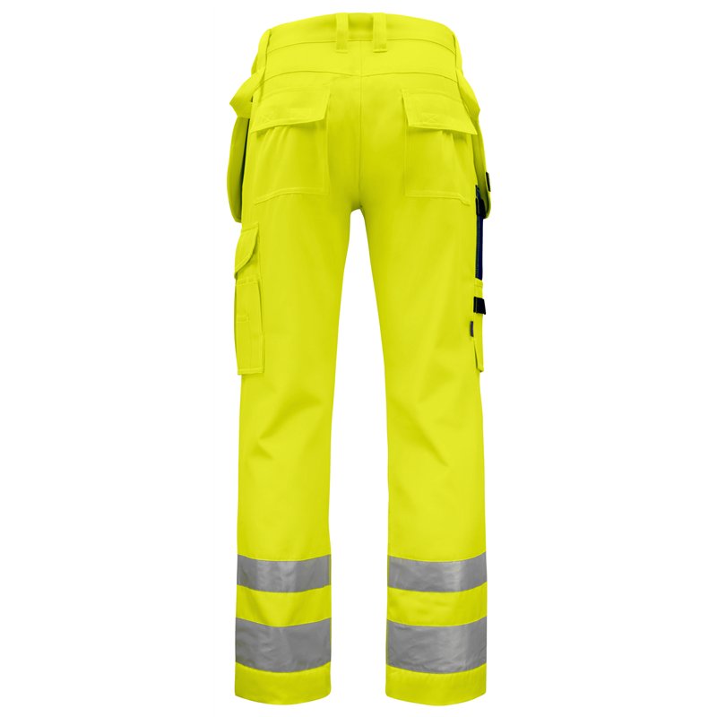 Pantalon de Travail Haute Visibilité avec Renfort aux Genoux et Poches Flottantes en ISO 20471 Classe 2 Coupe Moderne