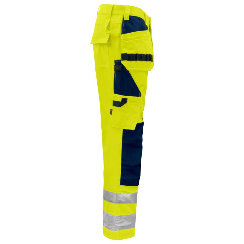 Pantalon de Travail Haute Visibilité avec Renfort aux Genoux et Poches Flottantes en ISO 20471 Classe 2 Coupe Moderne