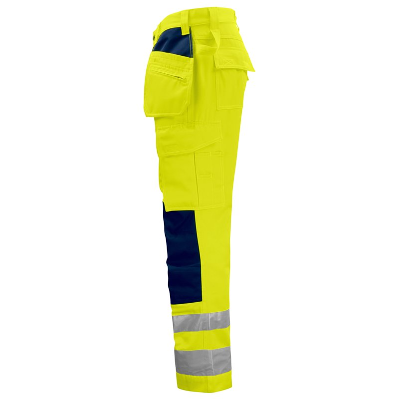 Pantalon de Travail Haute Visibilité avec Renfort aux Genoux et Poches Flottantes en ISO 20471 Classe 2 Coupe Moderne