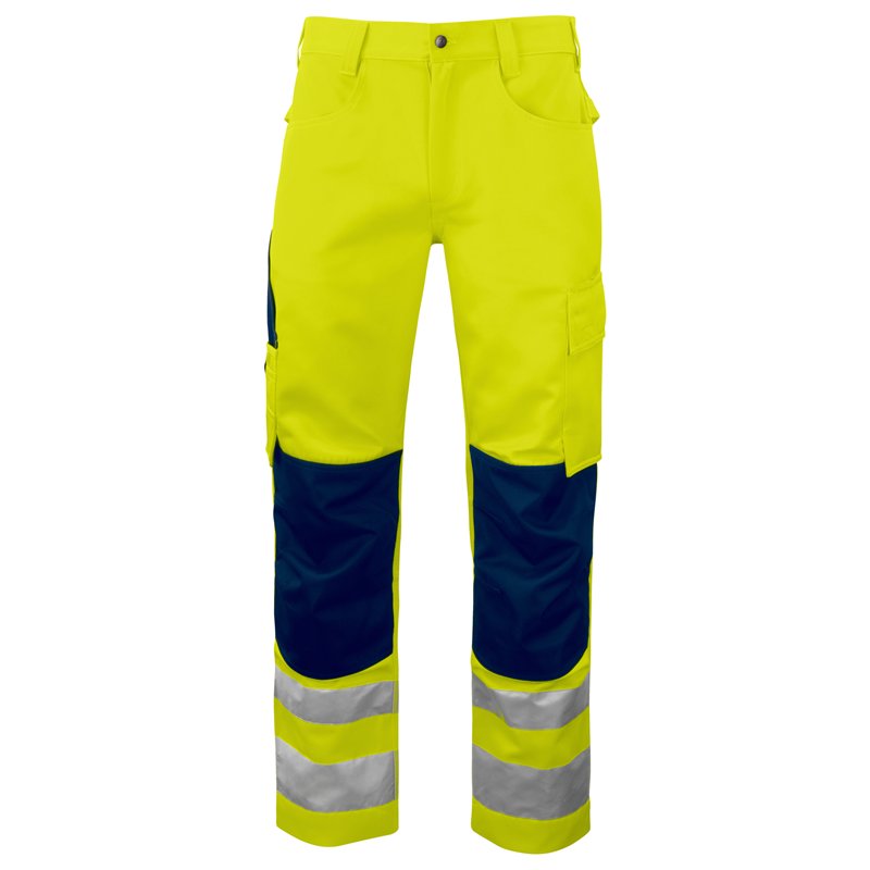 Pantalon de Travail Haute Visibilité avec Renfort aux Genoux en ISO 20471 Classe 2 Coupe Moderne