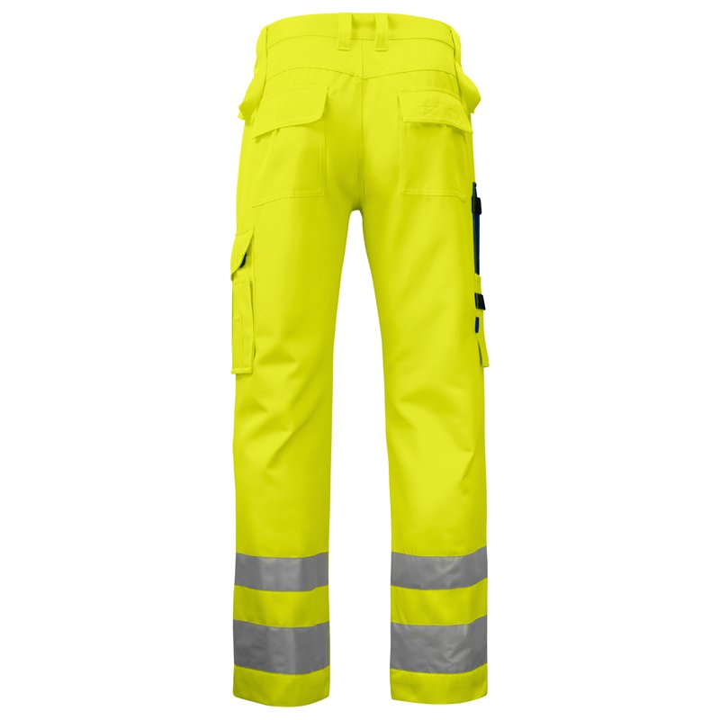 Pantalon de Travail Haute Visibilité avec Renfort aux Genoux en ISO 20471 Classe 2 Coupe Moderne