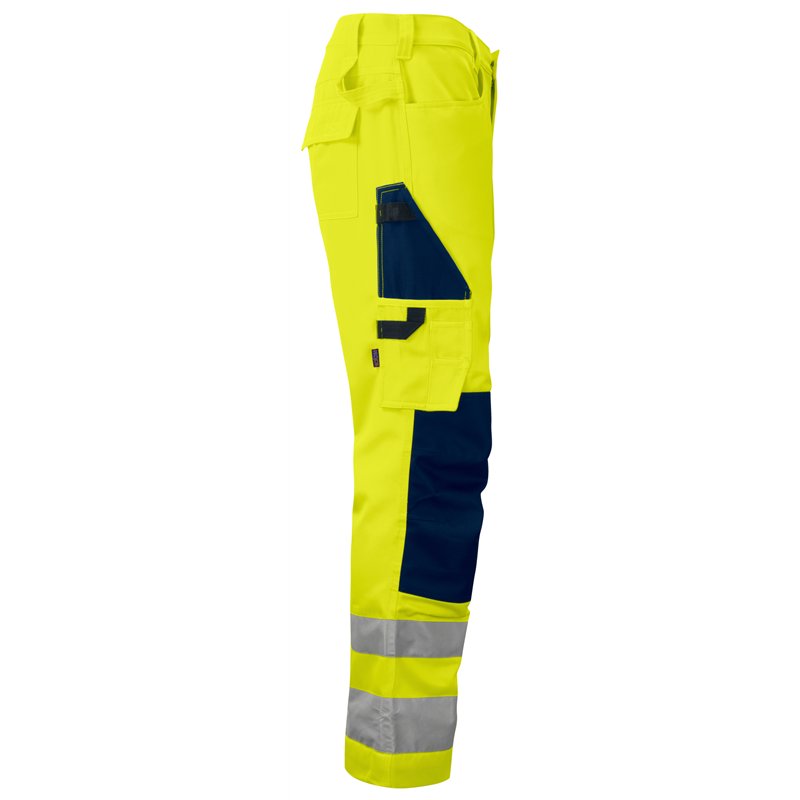 Pantalon de Travail Haute Visibilité avec Renfort aux Genoux en ISO 20471 Classe 2 Coupe Moderne