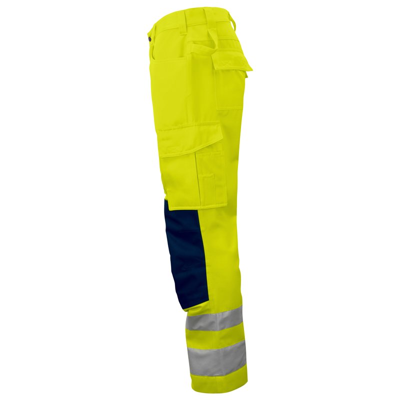 Pantalon de Travail Haute Visibilité avec Renfort aux Genoux en ISO 20471 Classe 2 Coupe Moderne