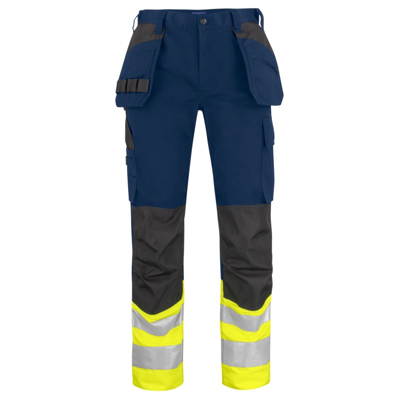 Pantalon de Travail Haute Visibilité avec Poches Flottantes en ISO 20471 Classe 1 Coupe Moderne