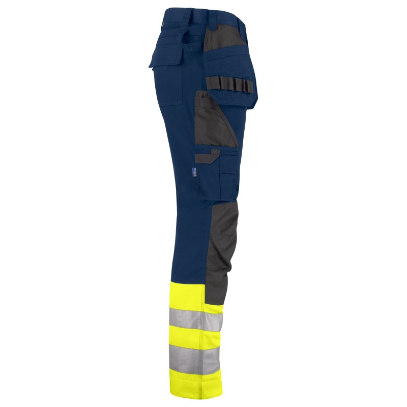 Pantalon de Travail Haute Visibilité avec Poches Flottantes en ISO 20471 Classe 1 Coupe Moderne