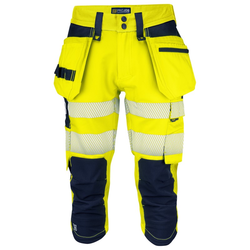 Pantalon de Travail 3/4 avec Poches Flottantes en ISO 20471 Classe 2/1